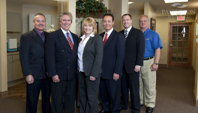 From left to right:Chris Lawrence, Sales Representative; Dr. Paul Helsby, Dr. Kathy Helsby, Eric Hanson, Branch Manager; John Weidenaar, Equipment Specialist; Tim Andersen, Service Technician.