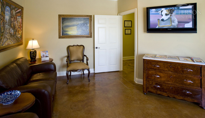 Dr. Lee's waiting area was decorated by his wife, Darlene